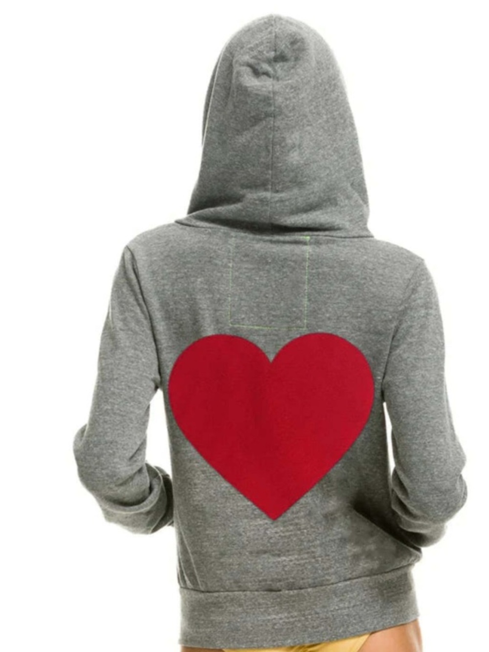 AviGray Hoodie with Red Heart Back